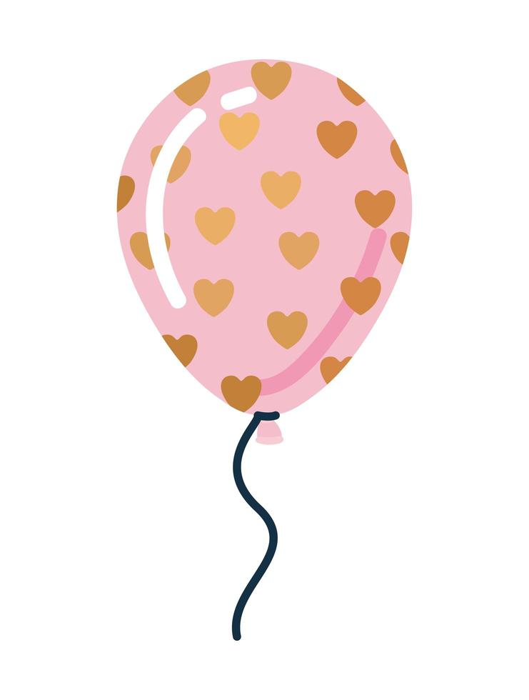 pink  balloon  with set of heart in the middle vector