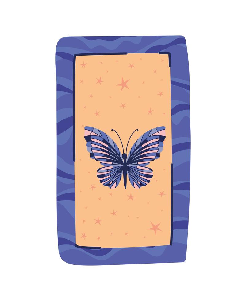 esoteric card with one butterfly vector