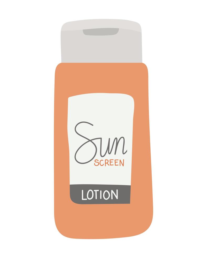 sunscreen lotion on a white background vector