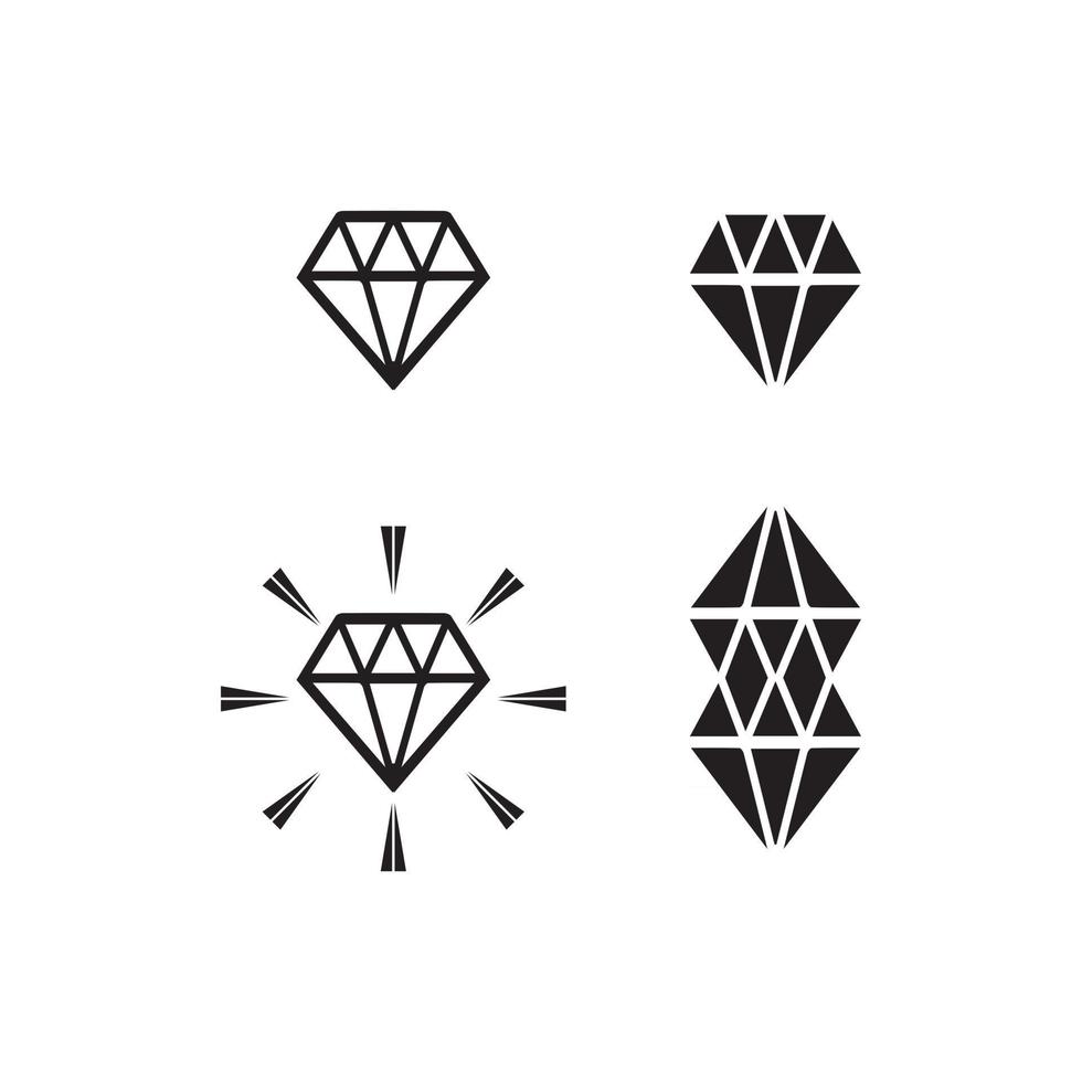 símbolo de plantilla de logotipo vectorial de diseño de diamantes y joyas vector