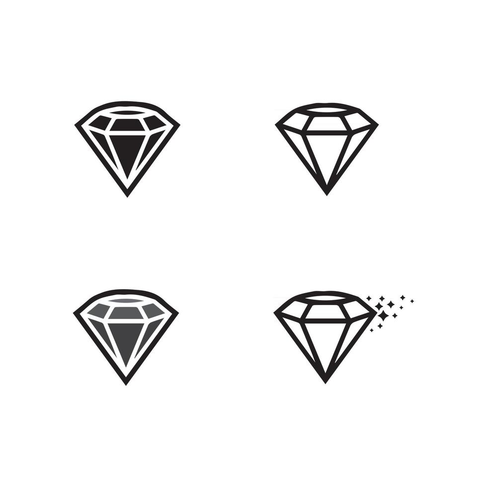 símbolo de plantilla de logotipo vectorial de diseño de diamantes y joyas vector