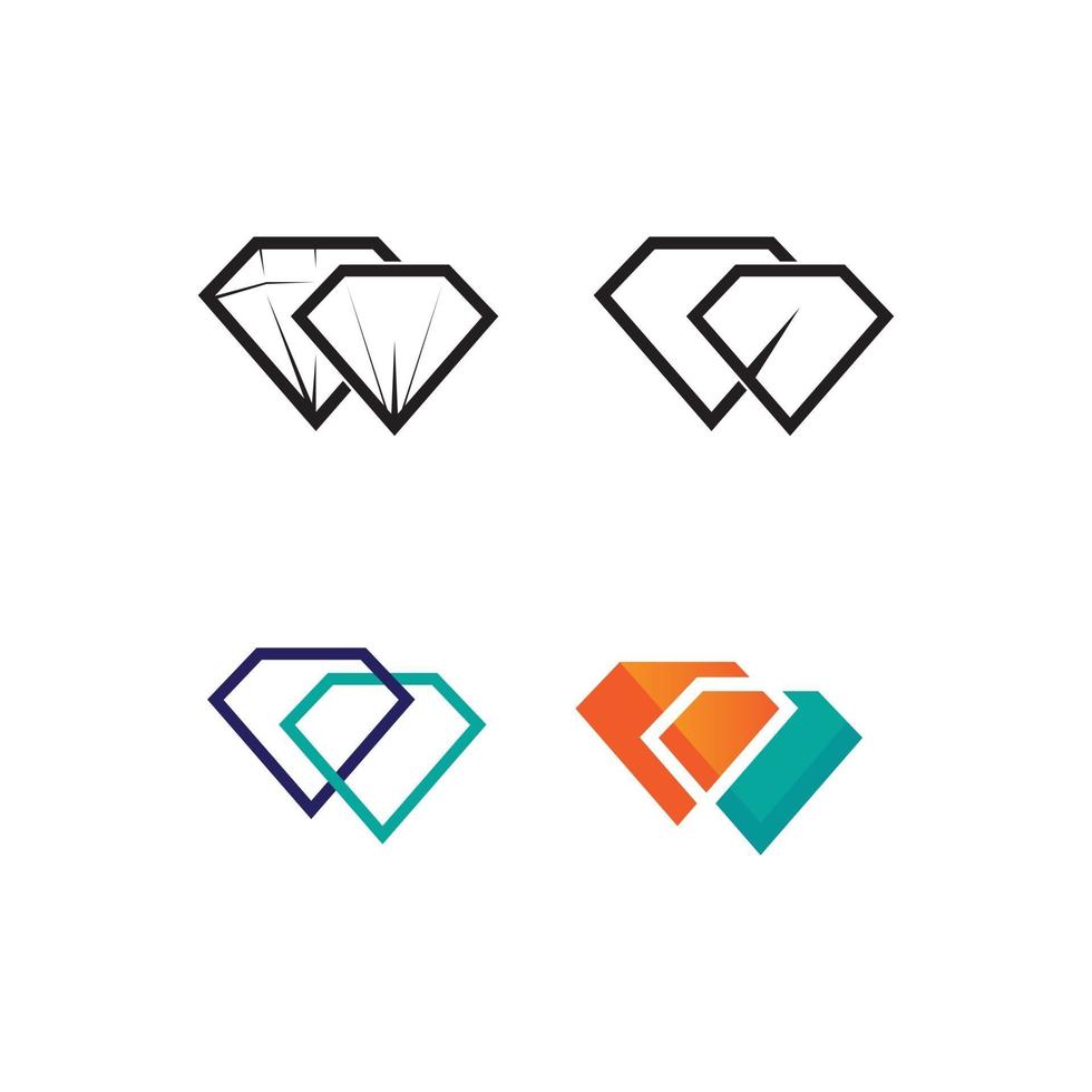 símbolo de plantilla de logotipo vectorial de diseño de diamantes y joyas vector