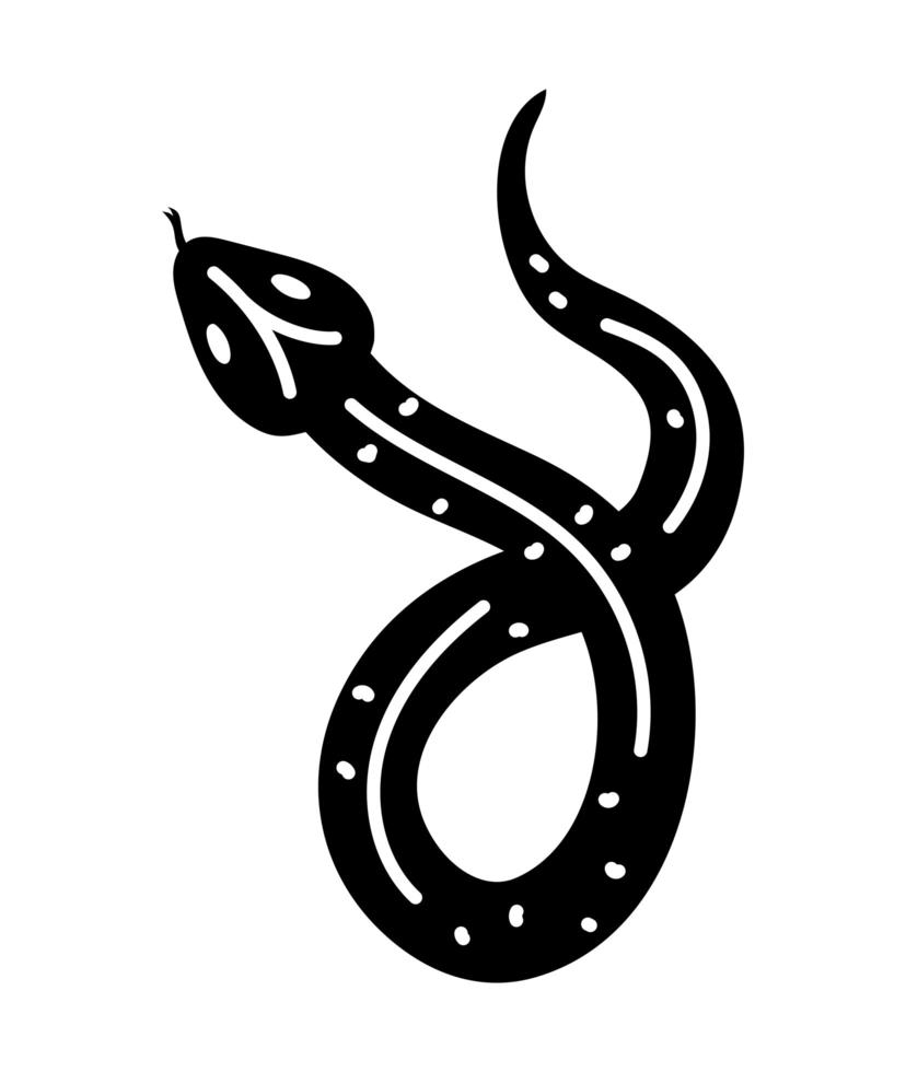 tatuaje minimalista de una serpiente sobre un fondo blanco vector