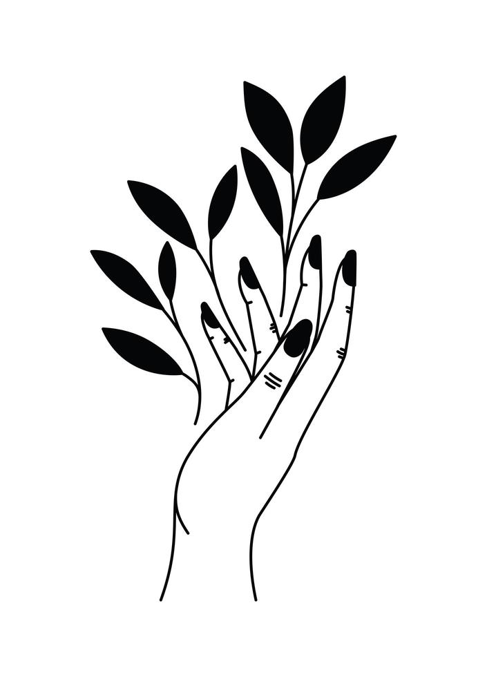 tatuaje minimalista de una mano sosteniendo plantas. 2740544 Vector en  Vecteezy