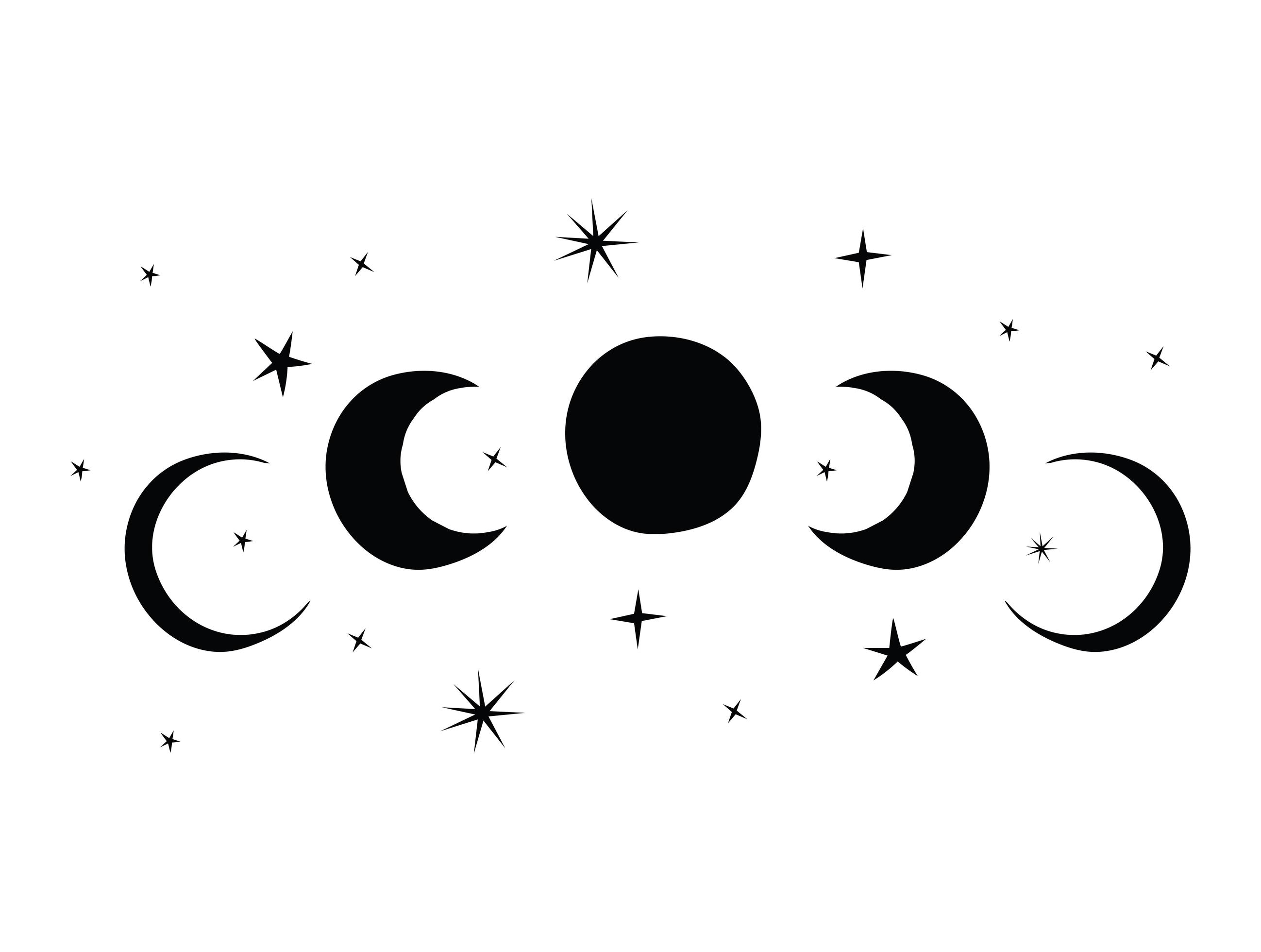 minimalist tattoo of lunar cycle 2740545 Vector Art at Vecteezy