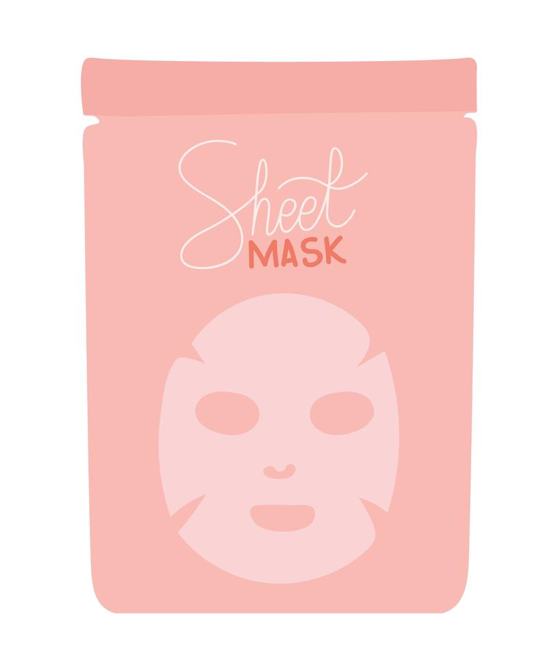 facial mask in pink envelope vector
