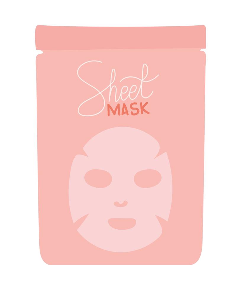 facial mask in pink envelope vector