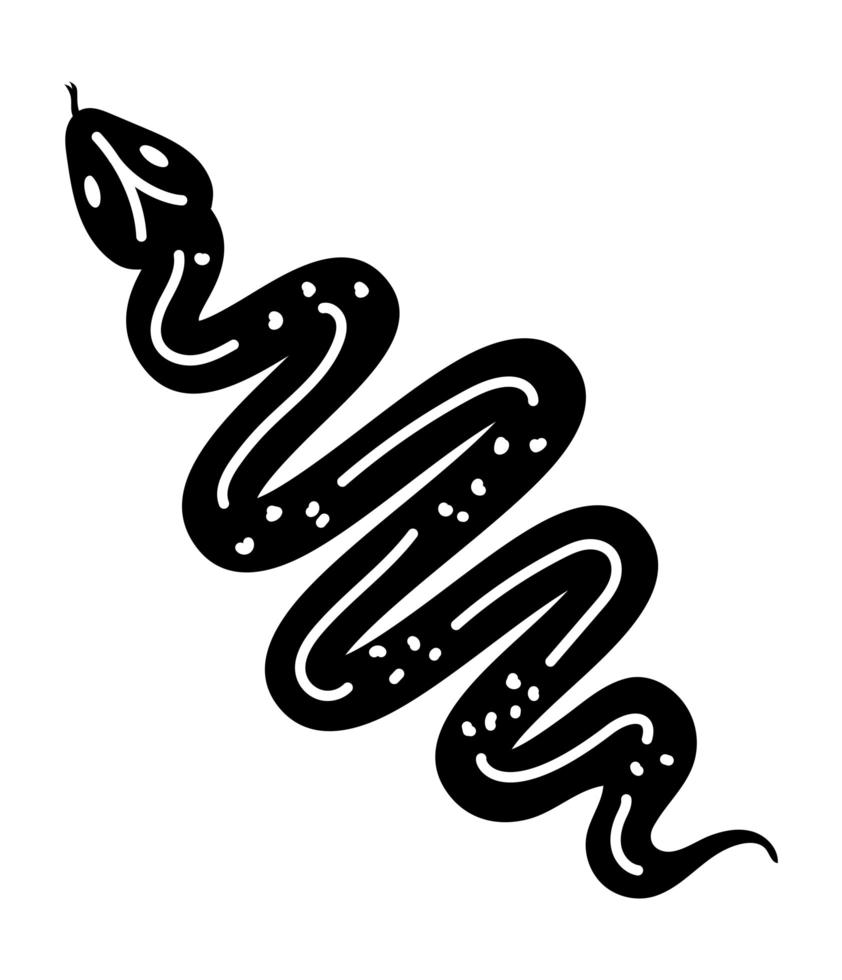 minimalist tattoo of a snake in a white background vector