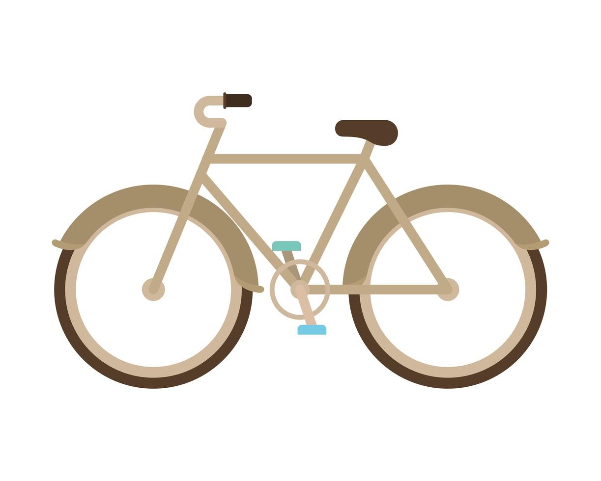 Bicicleta de oro sobre un fondo blanco. vector