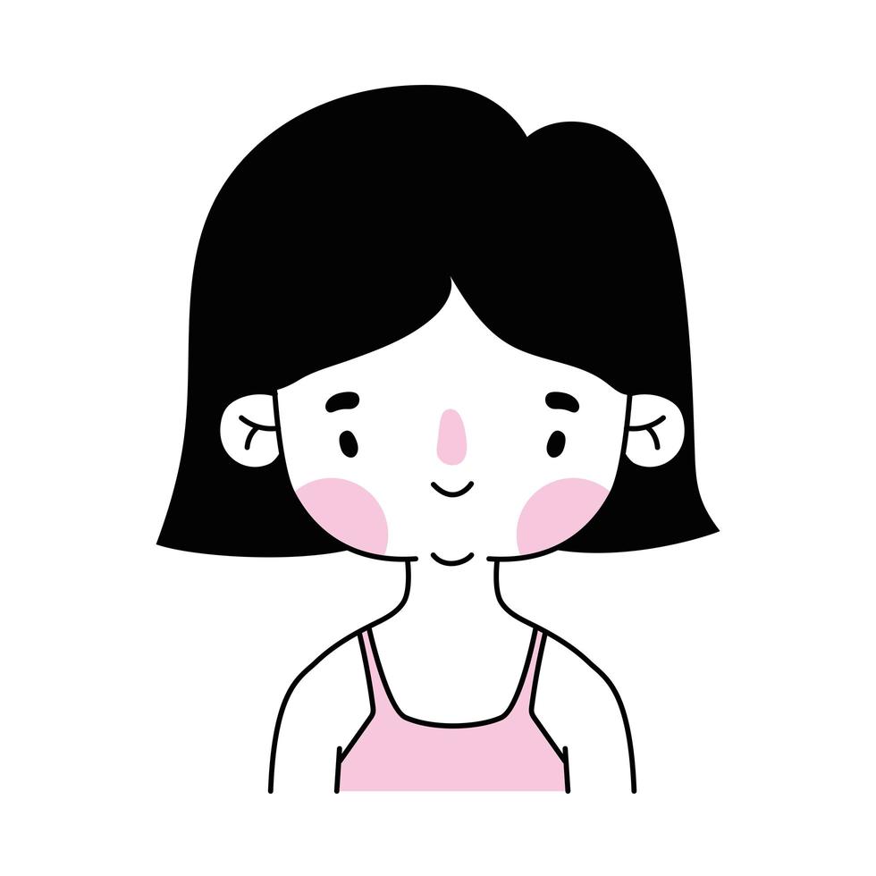 sonriente, mujer adolescente, en, un, fondo blanco vector