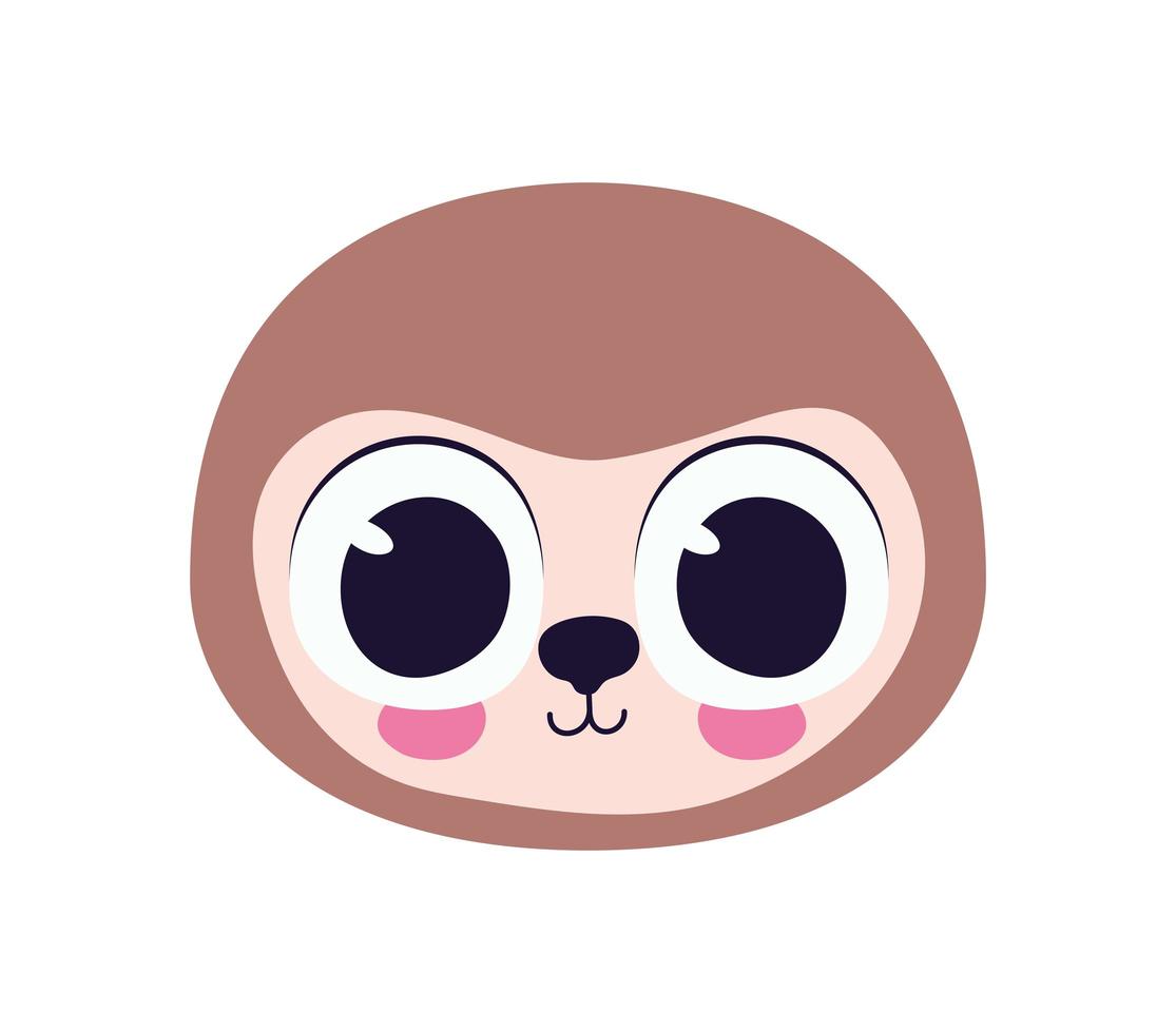 cute sloth sticker over a white background vector