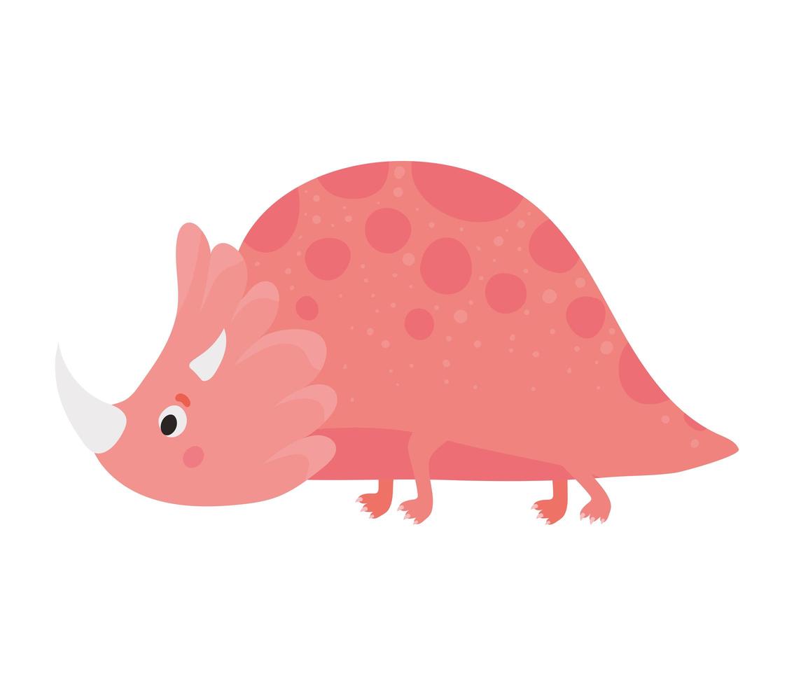 kids illustration of a pink dinosaur vector