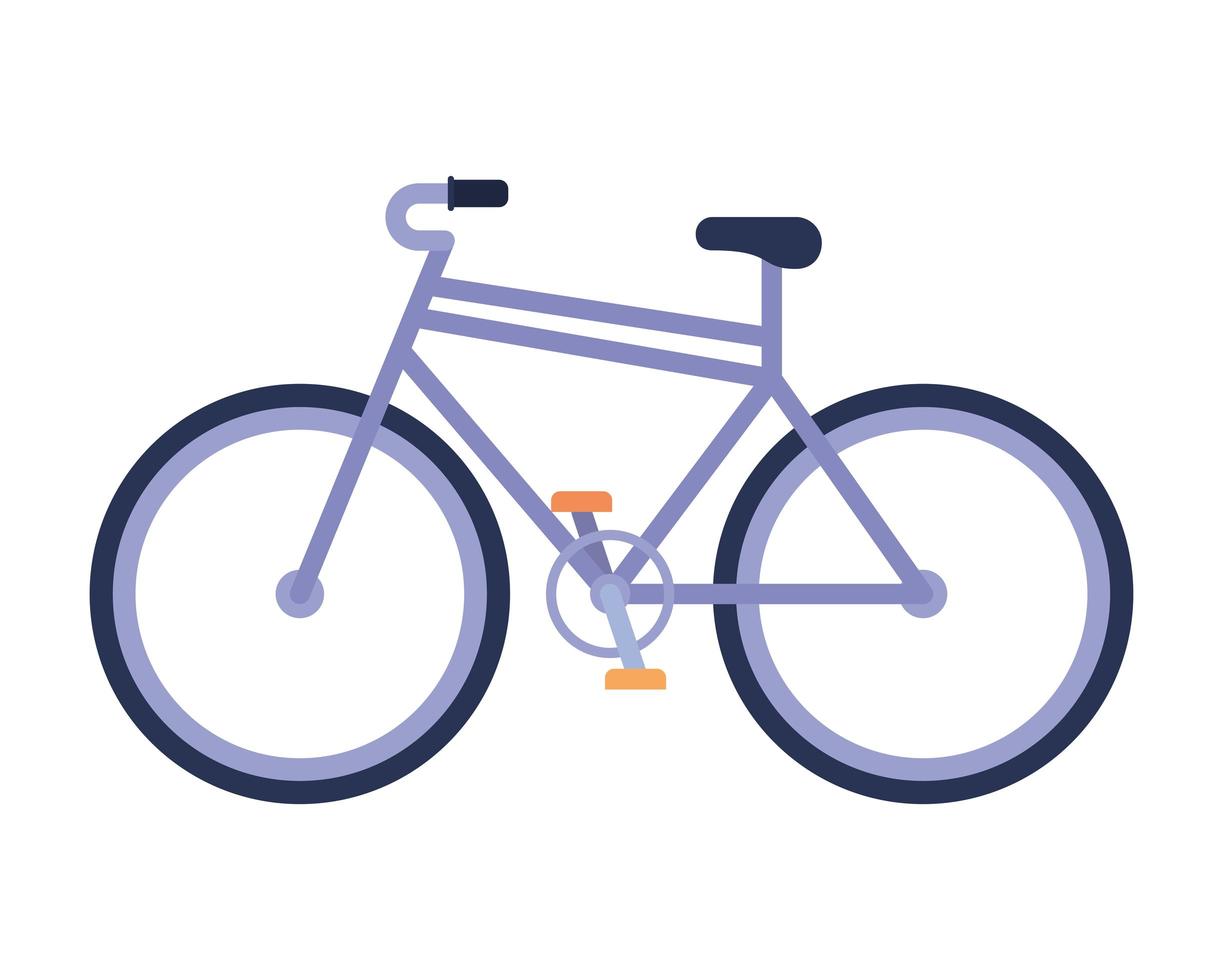 Bicicleta morada sobre un fondo blanco. vector