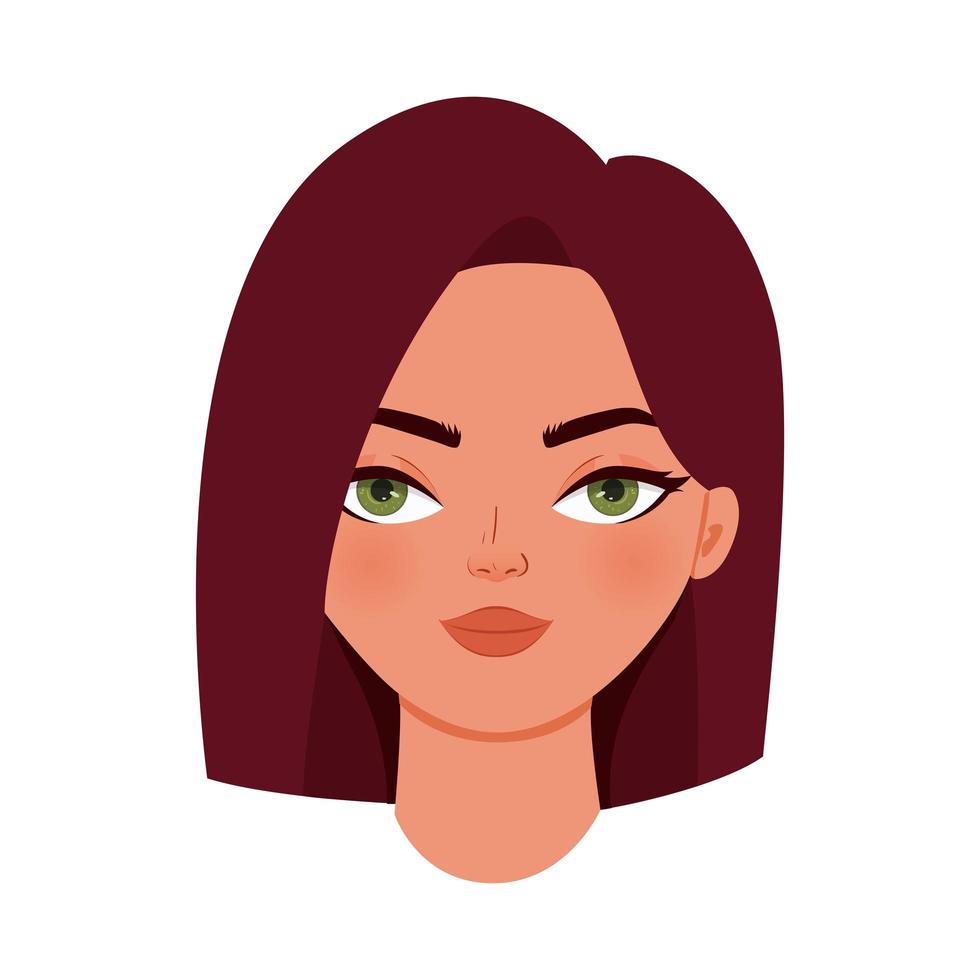 cute woman with red hair vector