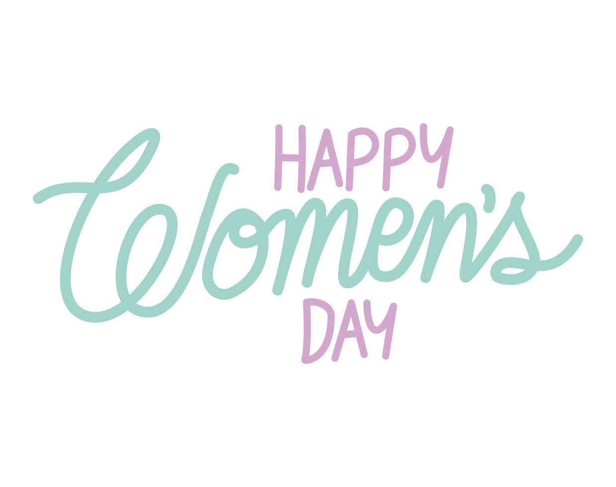 cute happy womens days lettering vector