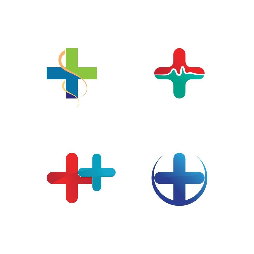 Aplicación de iconos de plantilla de logotipo y símbolos de hospital vector