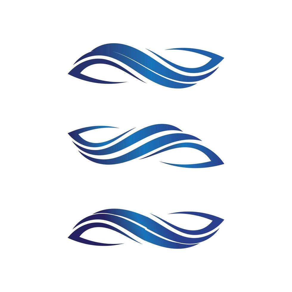 Diseño de ilustración de vector de plantilla de logotipo de onda y agua