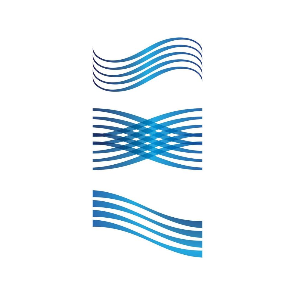 Diseño de ilustración de vector de plantilla de logotipo de onda y agua