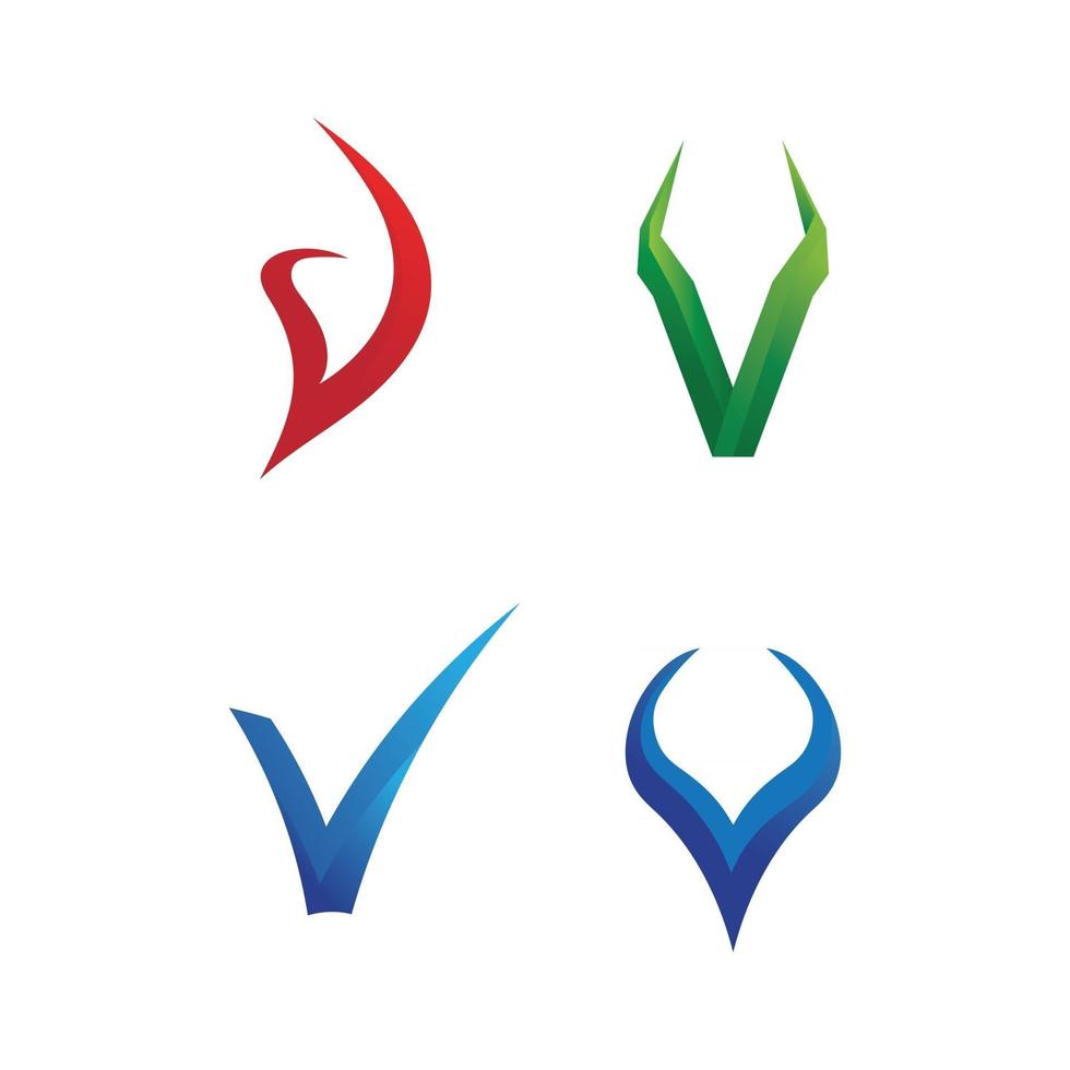 V letras logotipo empresarial y plantilla de símbolos de fuente vector