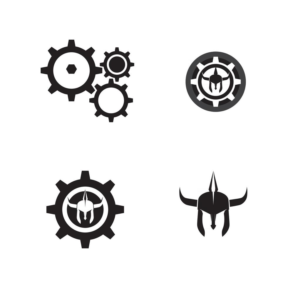 spartan helmet logo black Gladiator design vector