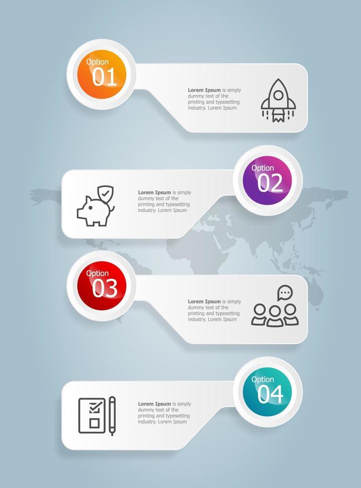 abstract tab bar vertical infographics presentation vector
