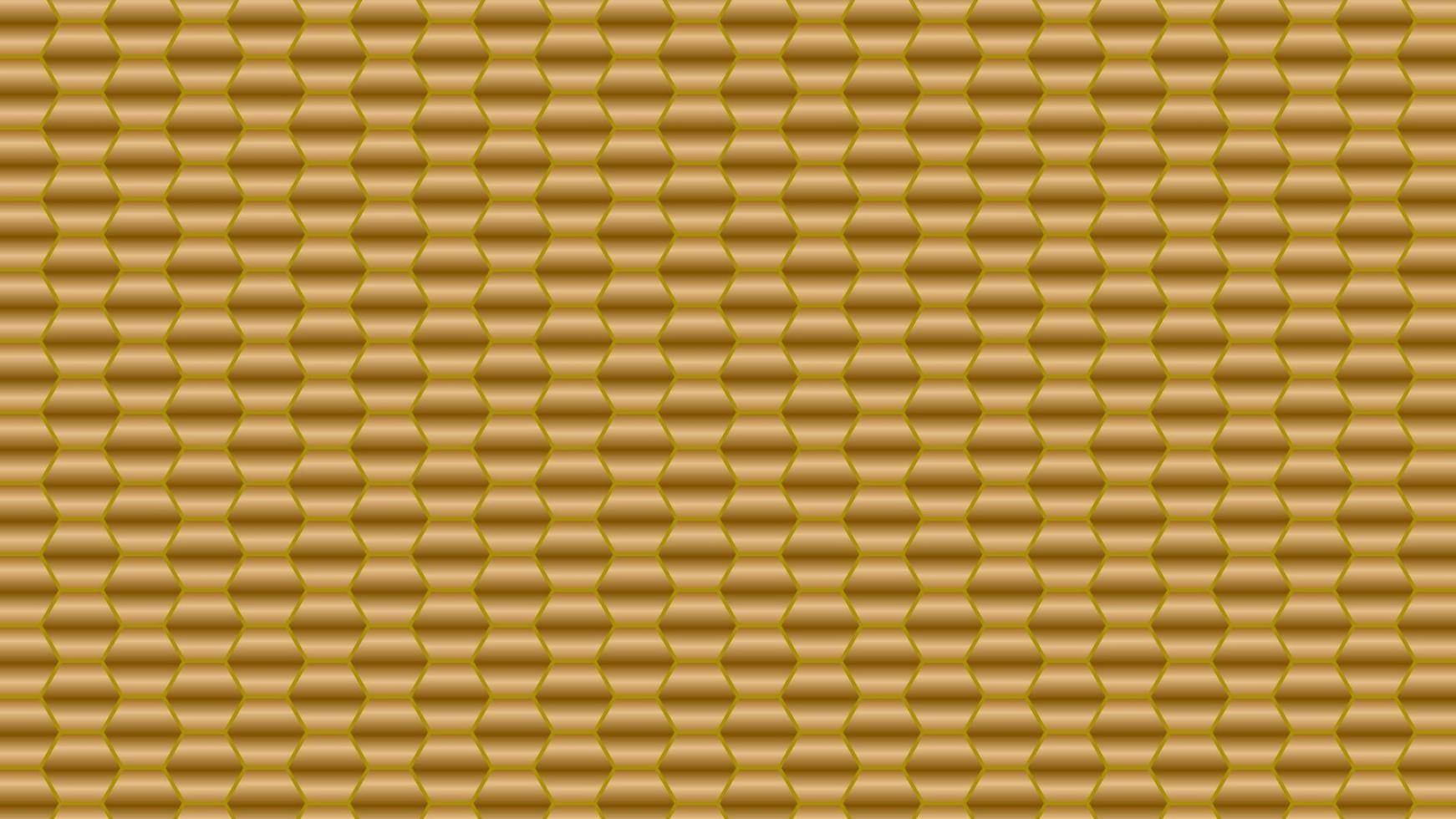 Fondo de patrón de panal hexagonal dorado 3d vector