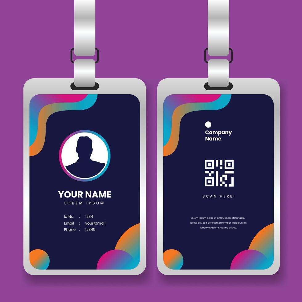 professional corporate id card template with mockup vector