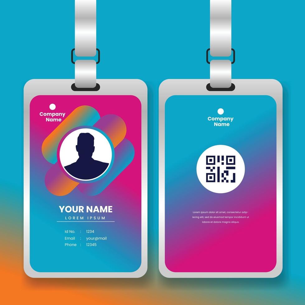 professional corporate id card template with mockup vector