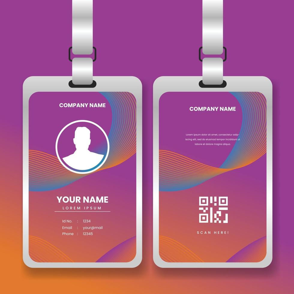 professional corporate id card template with mockup vector