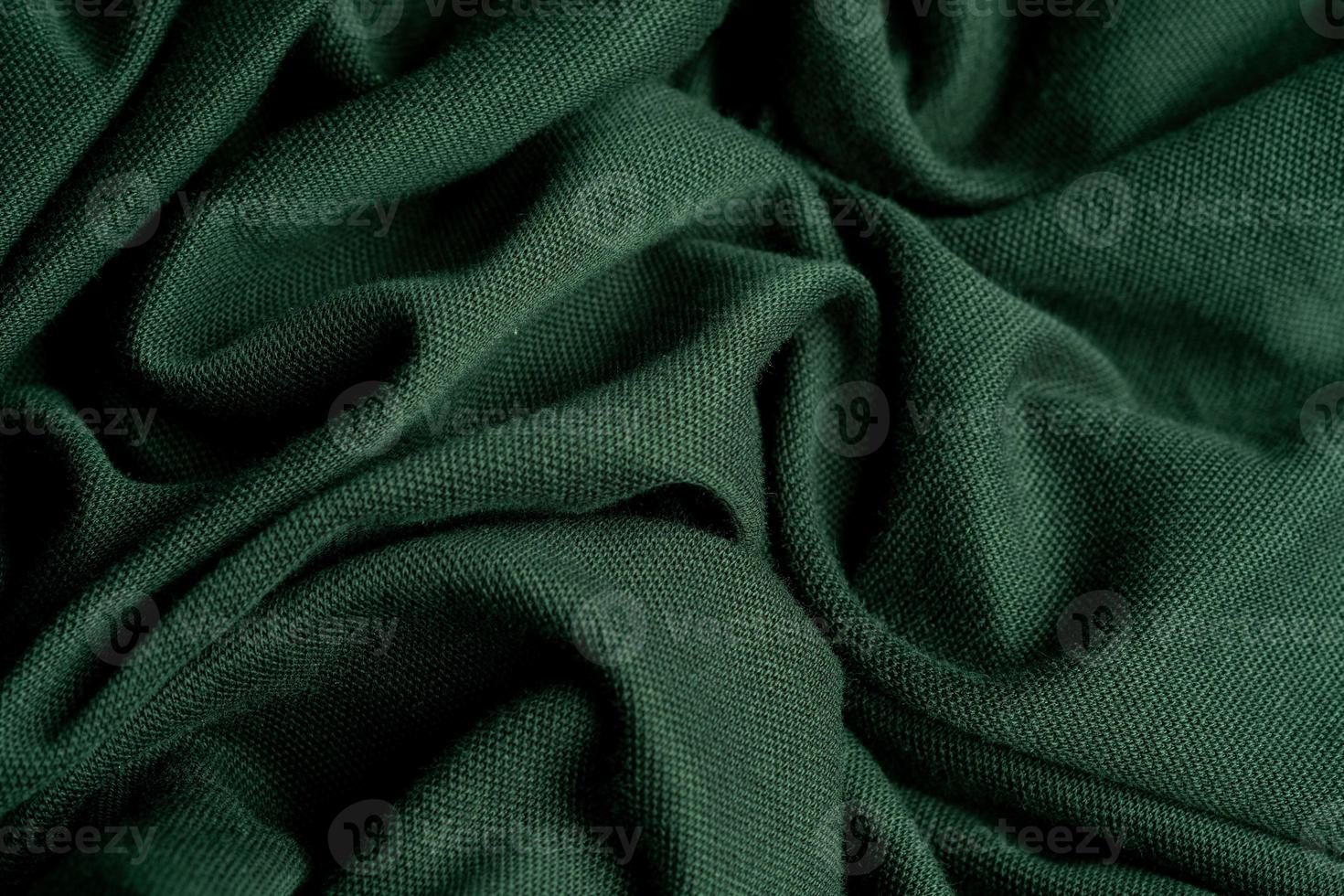Green fabric texture background photo