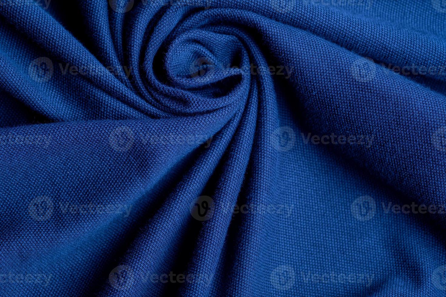 Blue fabric texture background, abstract, closeup texture of cloth photo