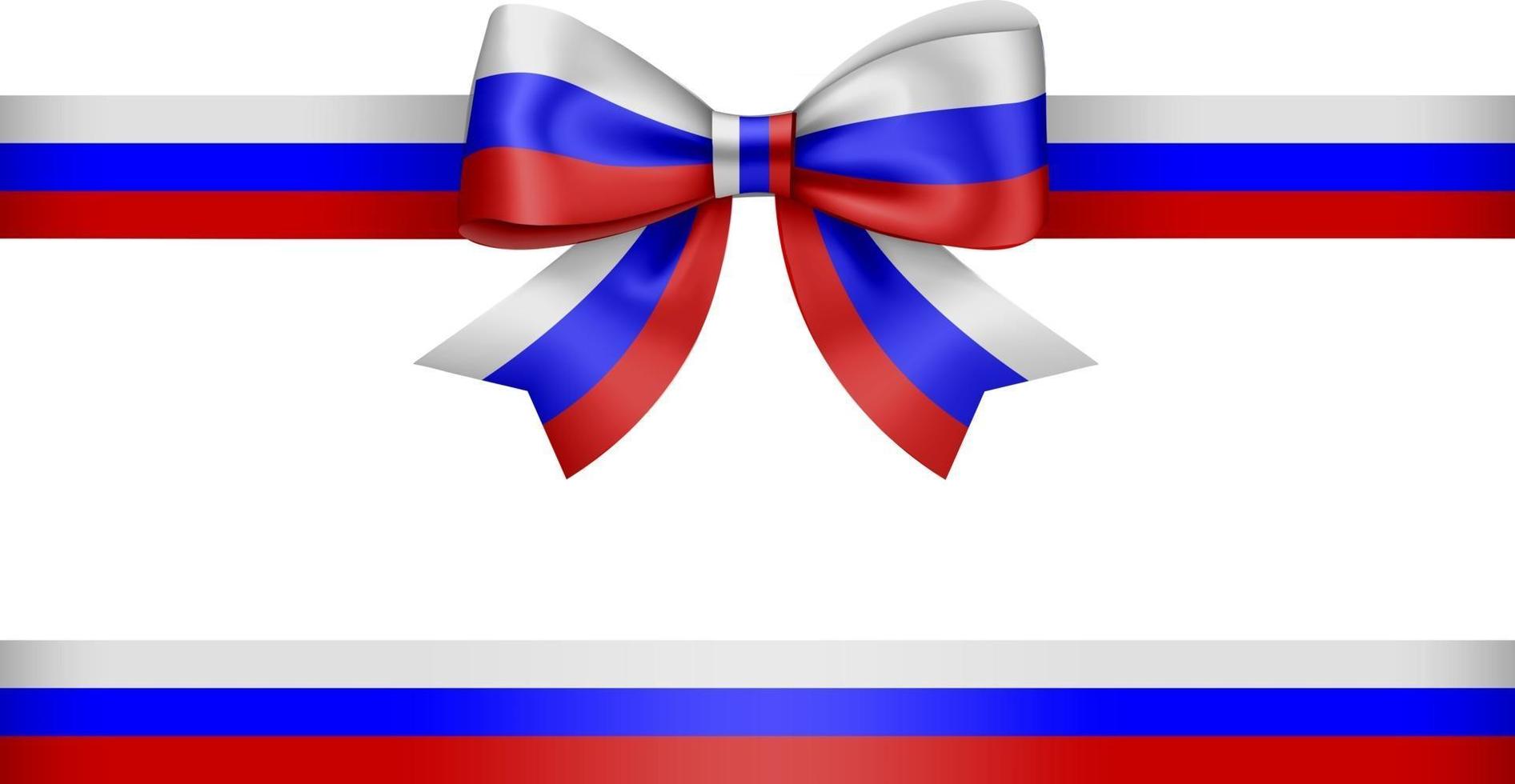 bow and ribbon with russian flag colors vector
