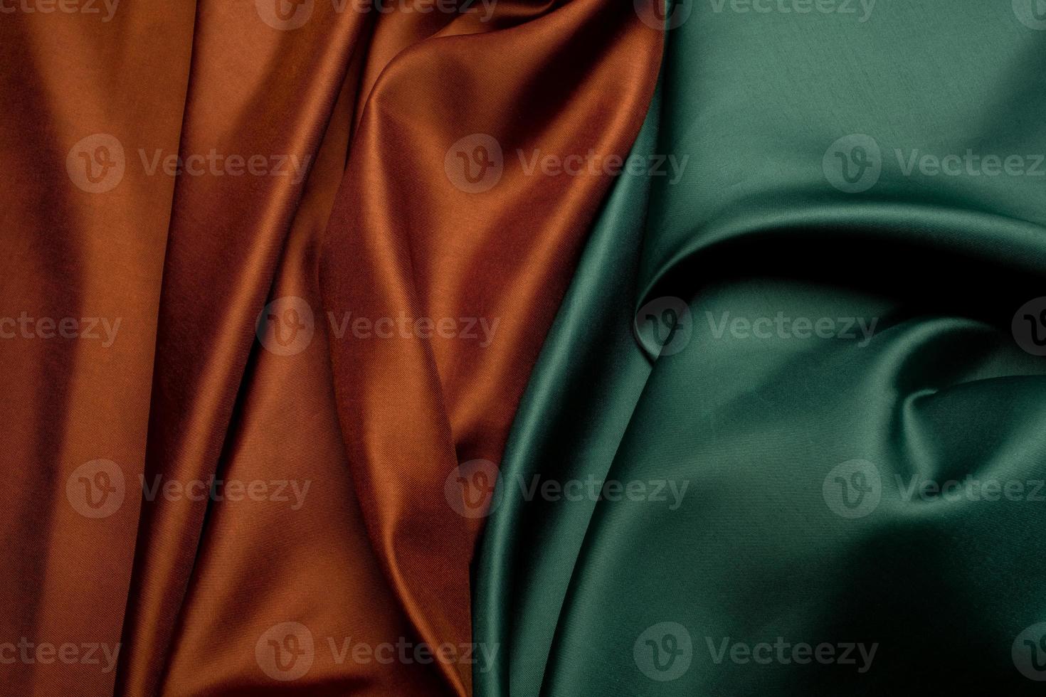 Green and brown fabric texture background photo