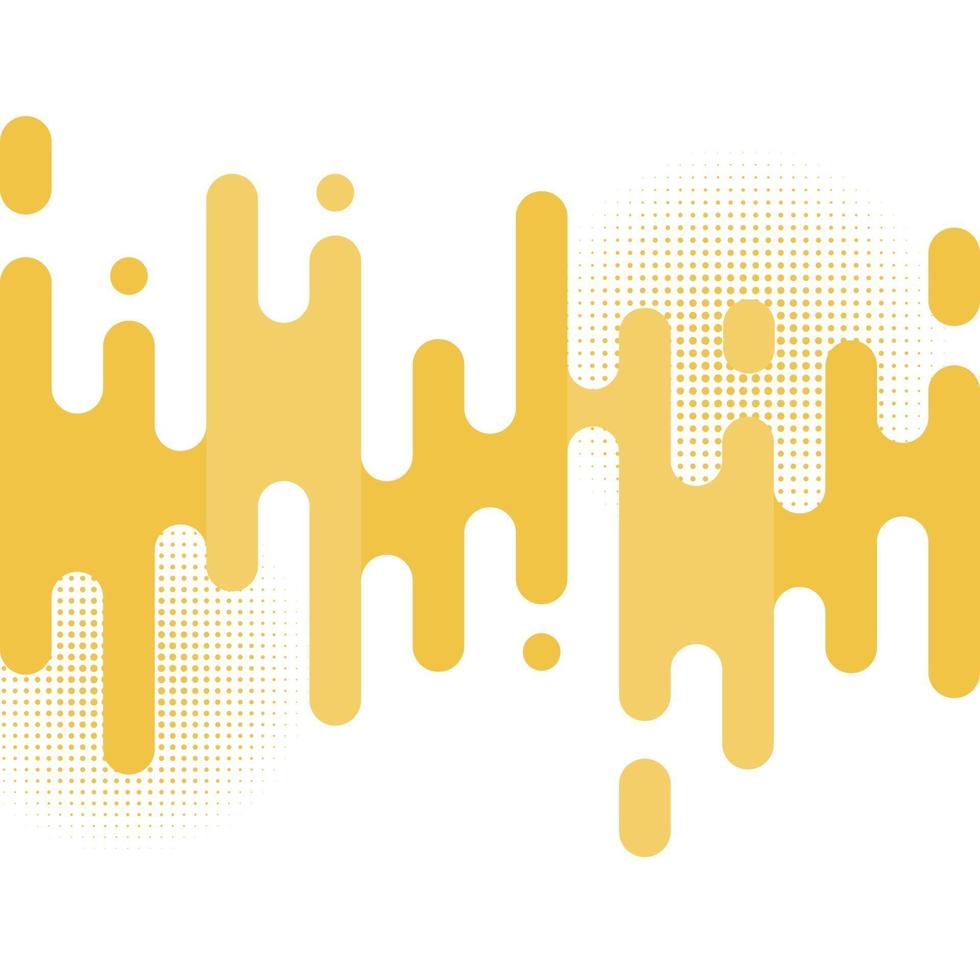 Abstract yellow rounded lines transition pattern with halftone on white background vector