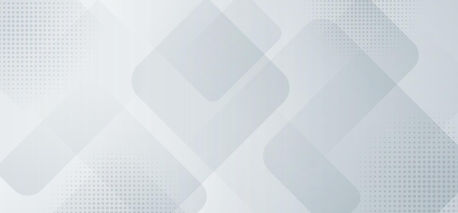 Abstract banner web template design background white and gray squares layered with halftone vector