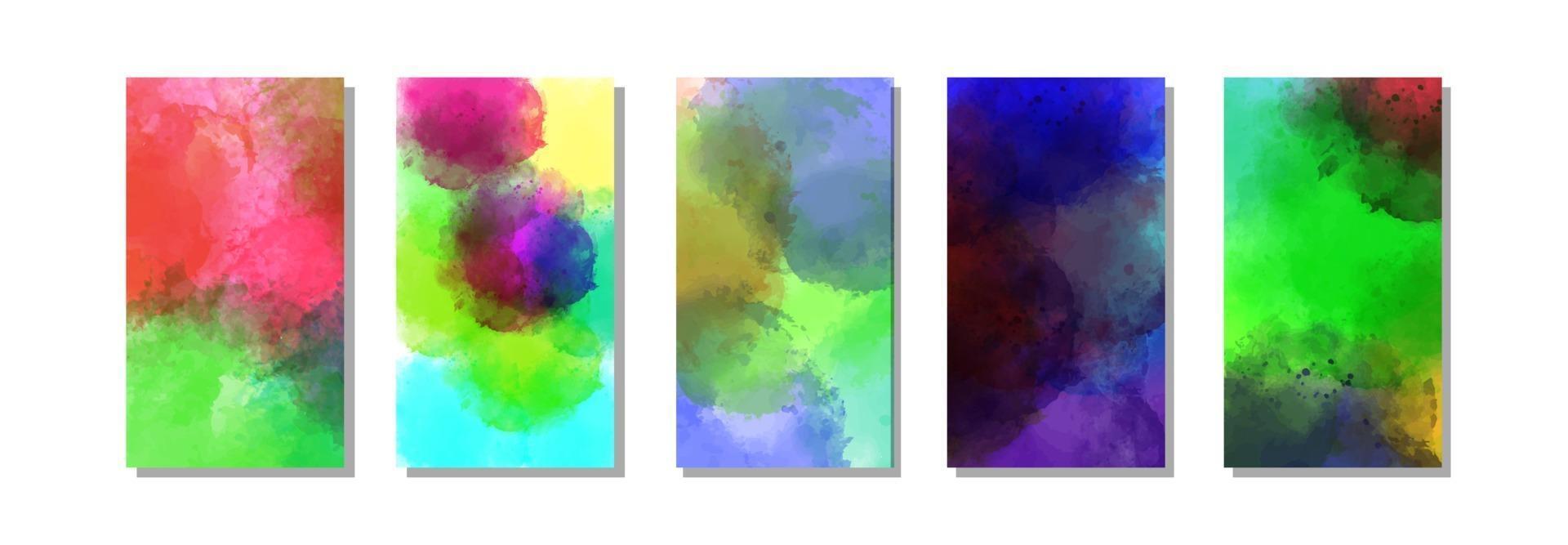 set of bright colorful watercolor background for poster, brochure or flyer poster vector