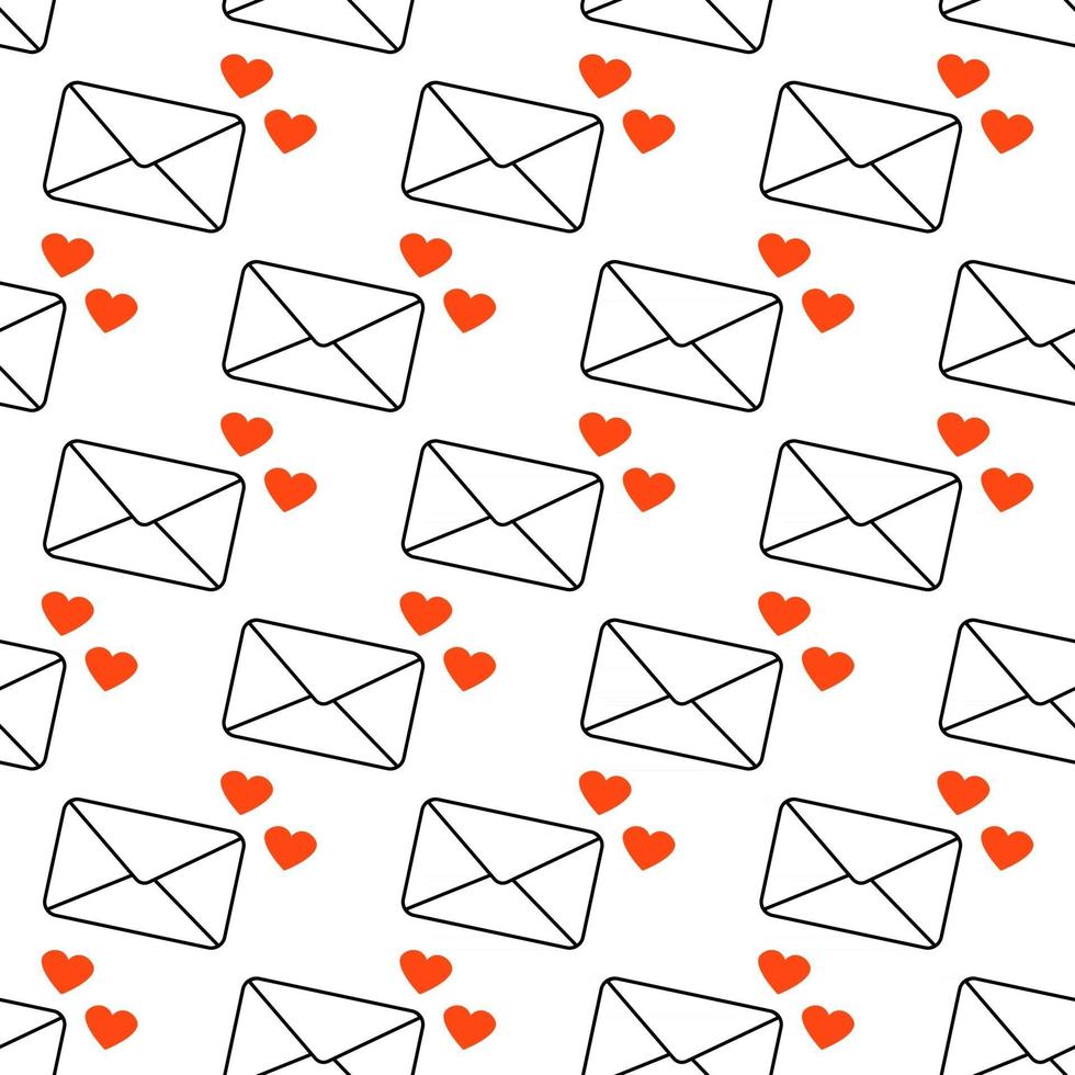 A letter with a declaration of love Seamless pattern Abstract love symbol The message vector