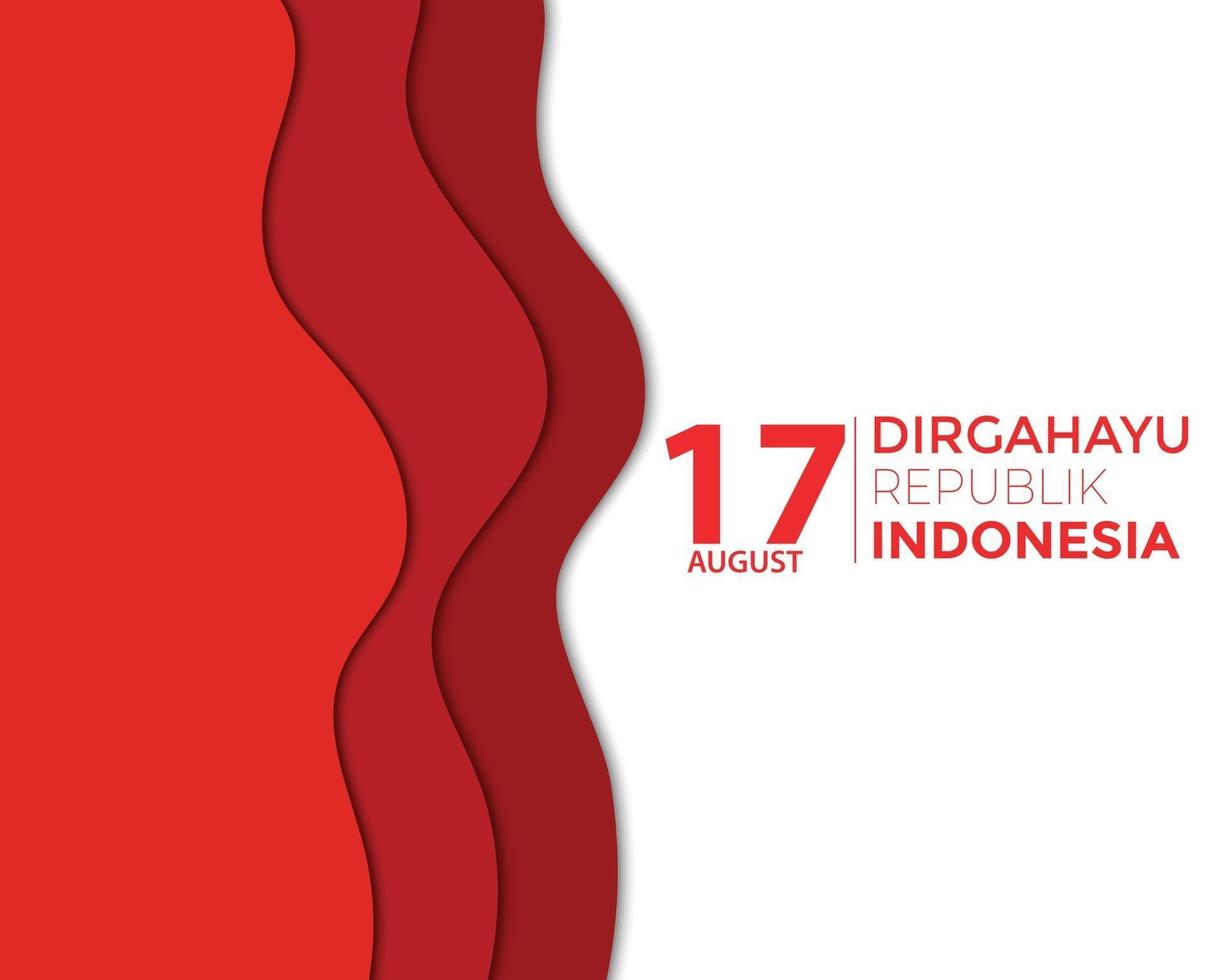 Indonesia Independence Day Wave Flag Papercut vector