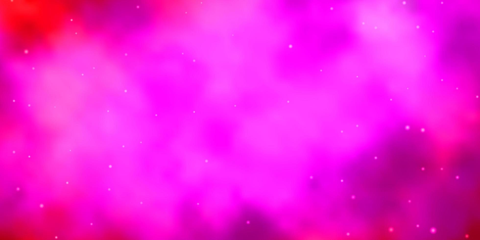 Fondo de vector rosa claro con estrellas pequeñas y grandes. colorida ilustración en estilo abstracto con estrellas de degradado. tema para teléfonos celulares.
