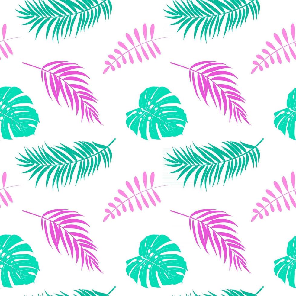 Beautifil Palm Tree Leaf  Silhouette Seamless Pattern Background Vector Illustration