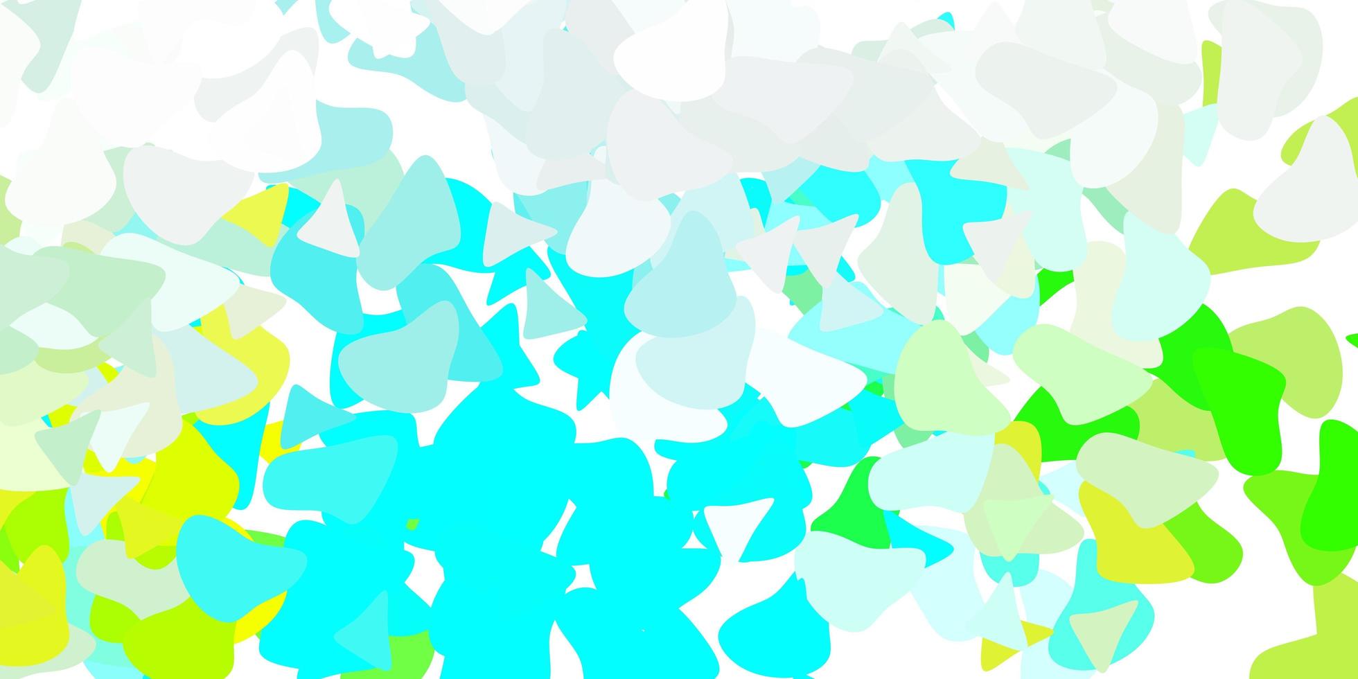 Light blue, green vector background with random forms.