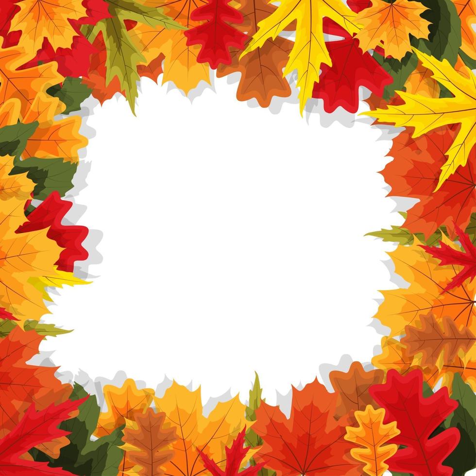 Autumn Natural Leaves Background. Vector Illustration