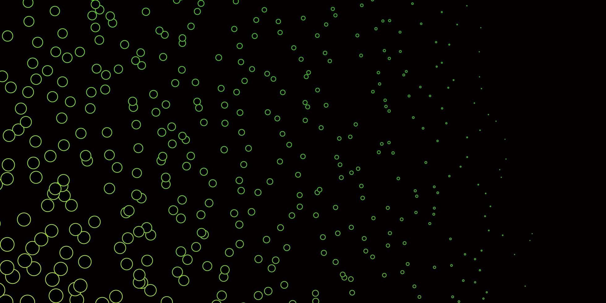 Dark Green vector background with bubbles. Abstract colorful disks on simple gradient background. Design for posters, banners.