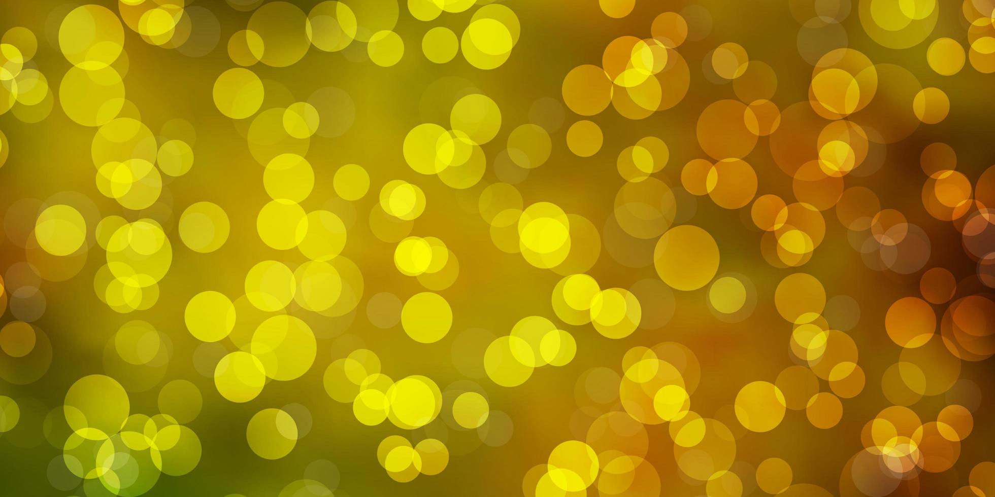 Dark Green, Yellow vector layout with circles. Abstract colorful disks on simple gradient background. Pattern for business ads.