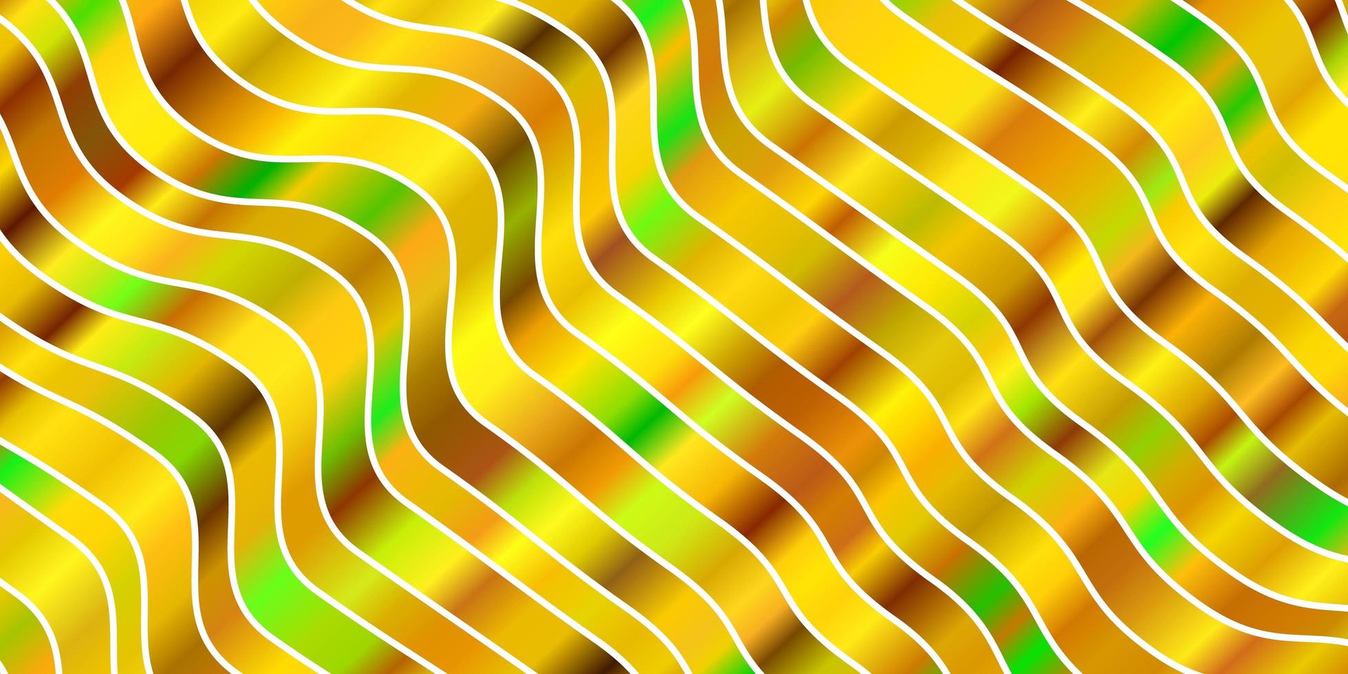 Dark Green, Yellow vector texture with circular arc. Abstract illustration with bandy gradient lines. Pattern for websites, landing pages.