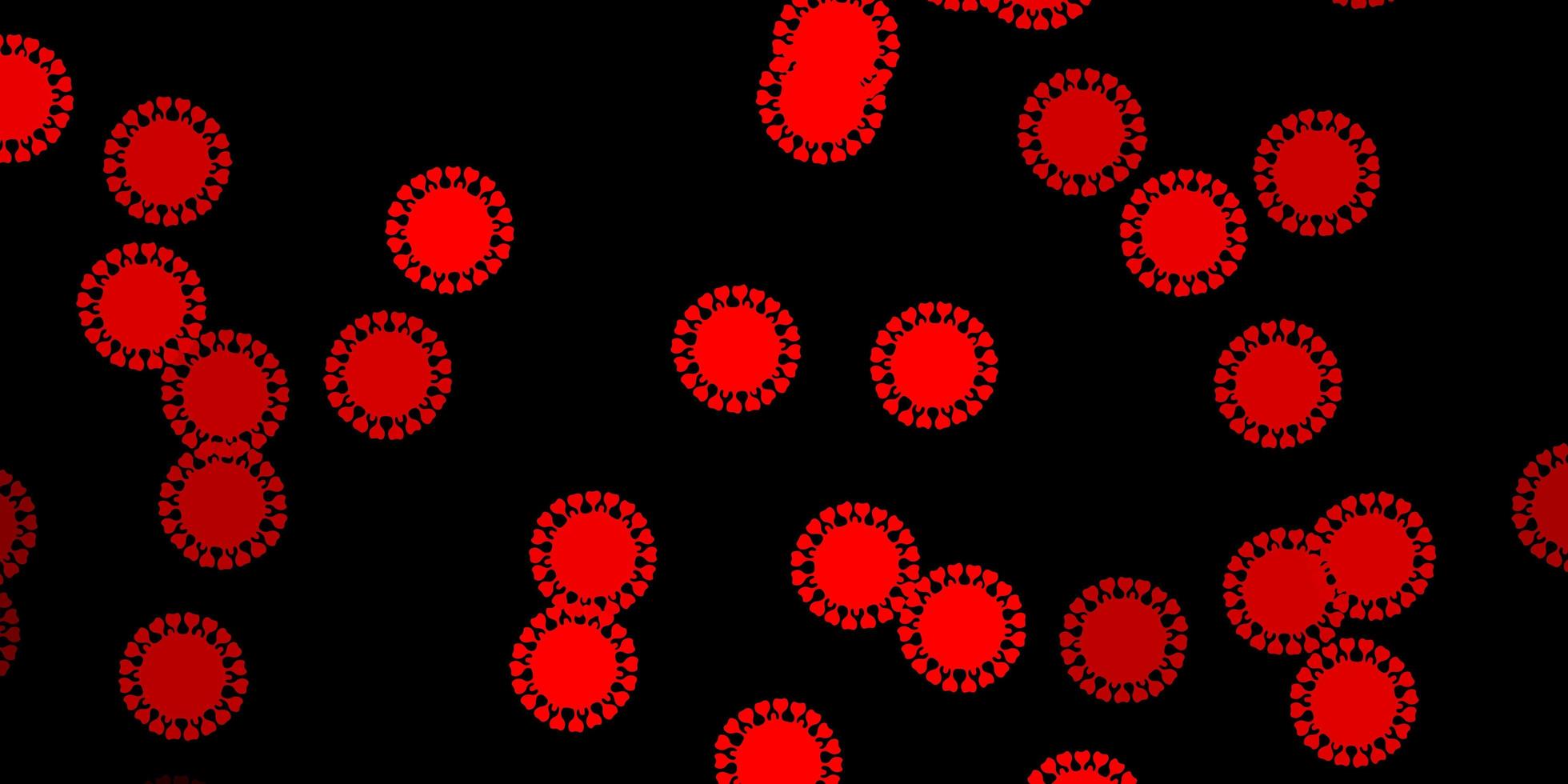 Dark red vector texture with disease symbols.