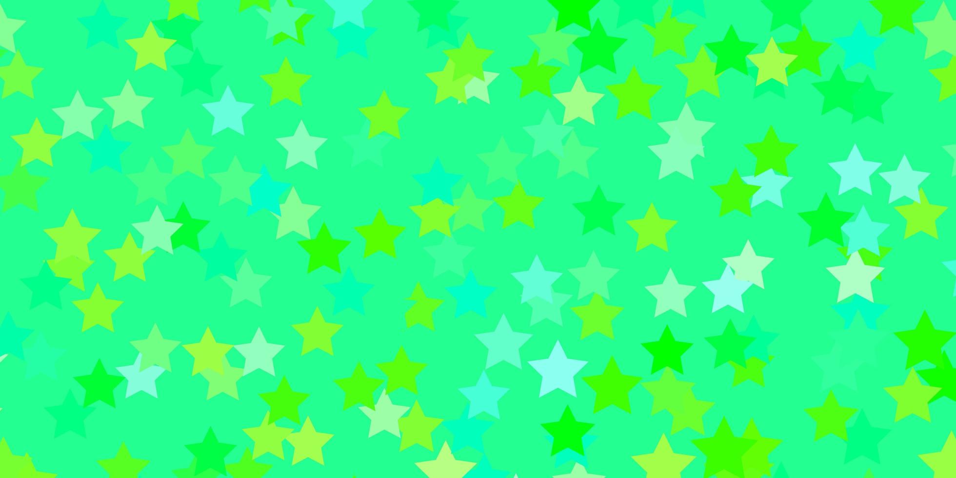 Light Green vector template with neon stars. Colorful illustration with abstract gradient stars. Pattern for websites, landing pages.