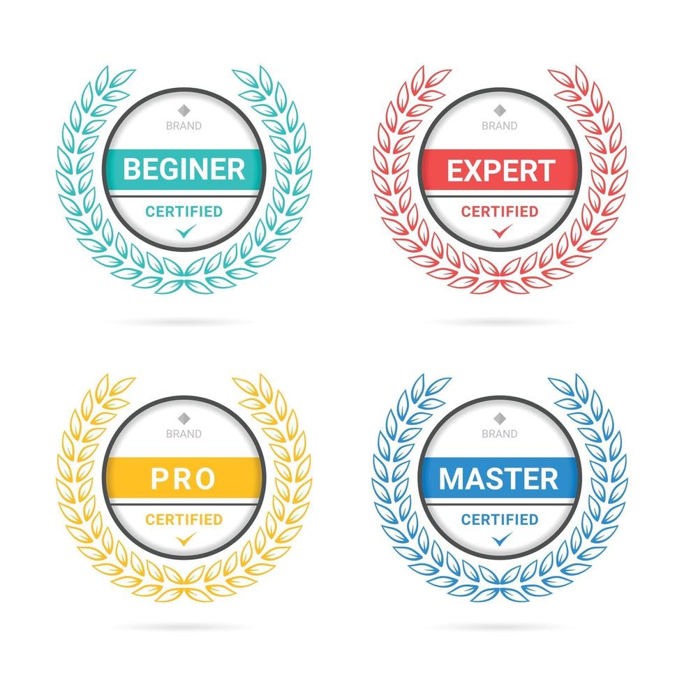 Certified criteria badge logo template vector