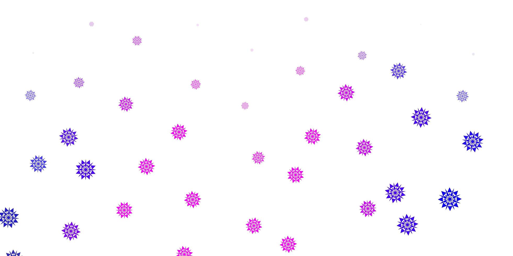 Light purple, pink vector background with christmas snowflakes.