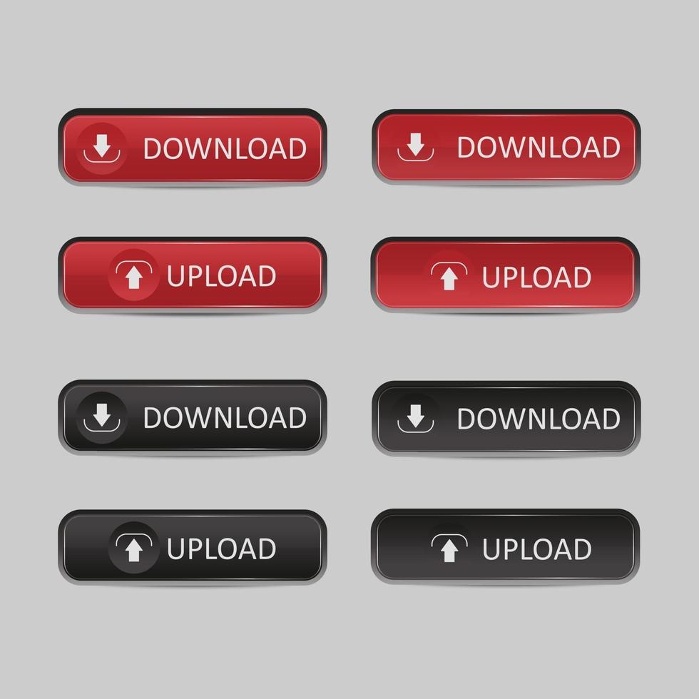 Button set Download and upload vector